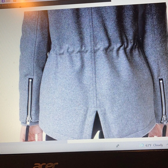 SAM MINI DELANCEY GRAY WOOL RACOON FUR TRIM JACKET FELT PARKA COAT ANORAK SIZEXS - Picture 11 of 11